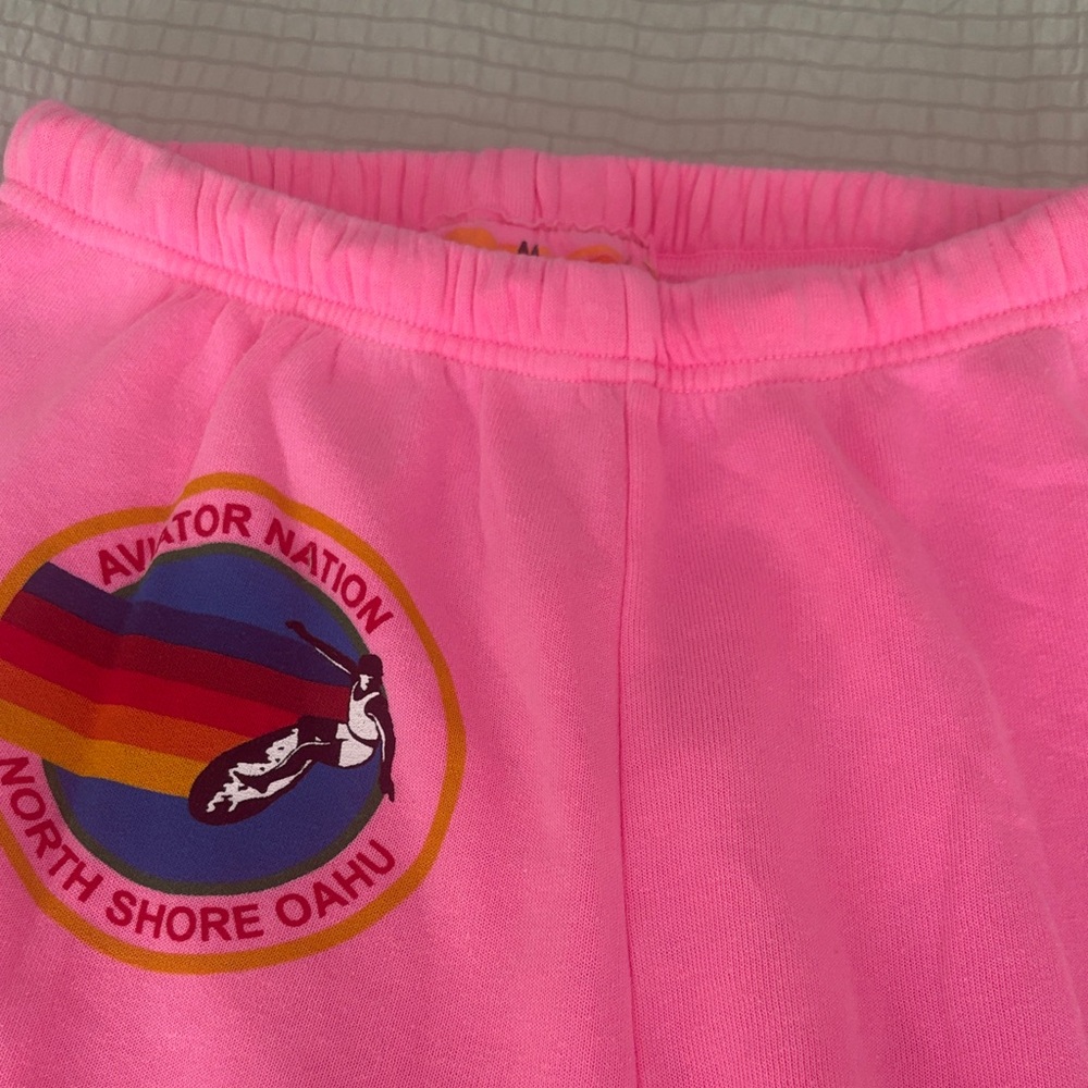 Aviator Nation Neon Pink North Shore Oahu Graphic Sweatpants